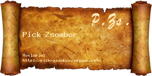 Pick Zsombor névjegykártya